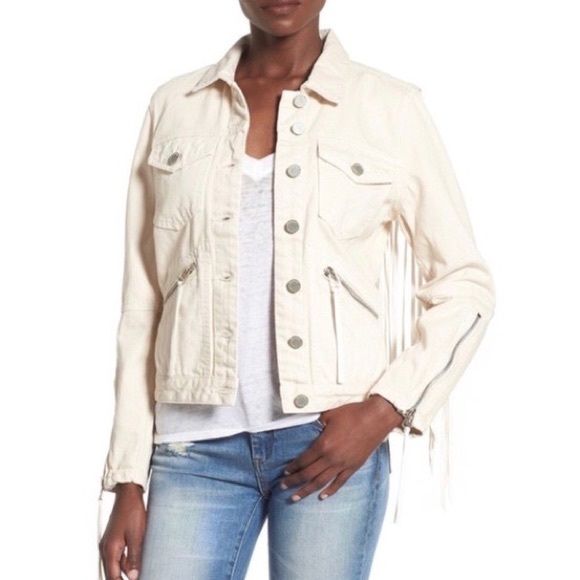 Blank NYC Jackets & Coats Blank Nyc Ivory Denim Biker Jacket Poshmark